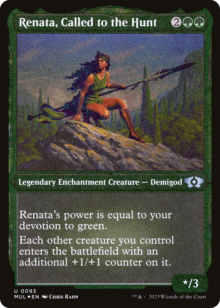 Renata, Called to the Hunt (Foil Etched)  [Foil]  (MUL-093) - [Multiverse Legends]: (enchantment) - Trinity Hobby