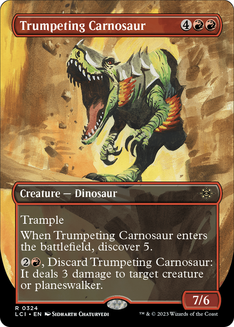 Trumpeting Carnosaur (Borderless) [The Lost Caverns of Ixalan] - Trinity Hobby