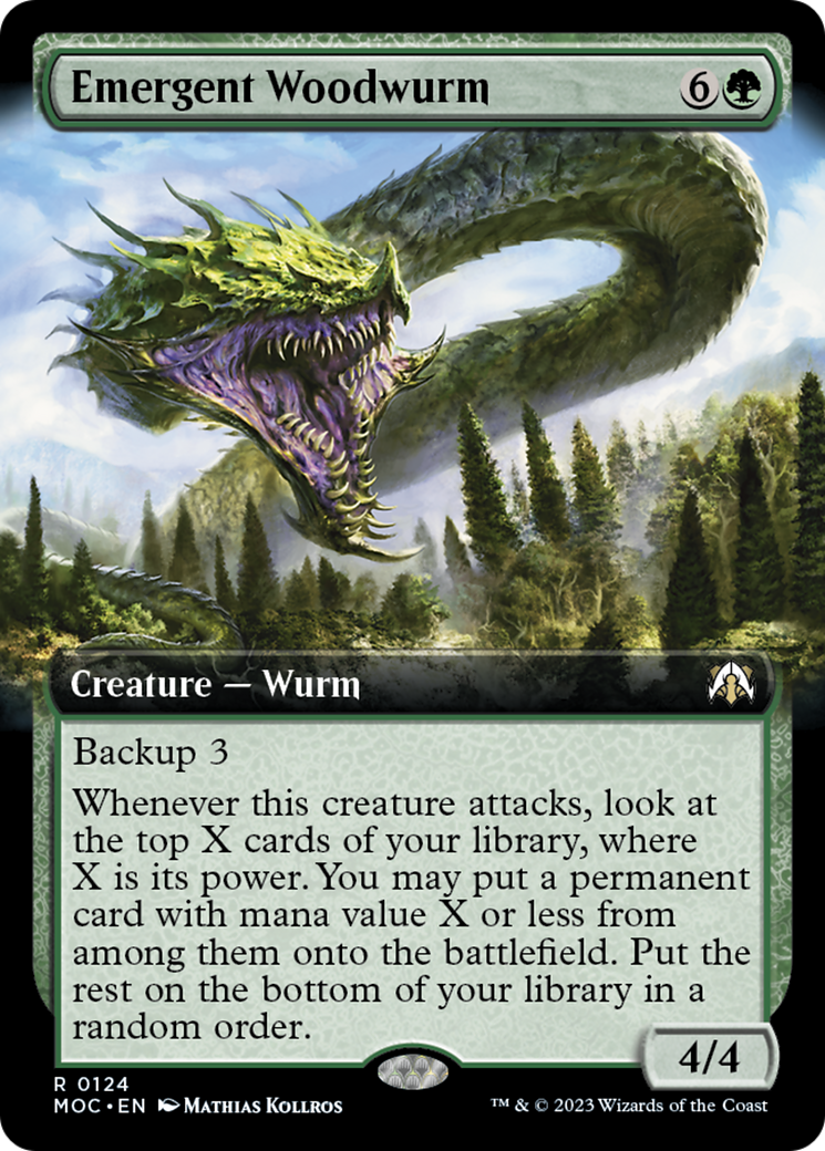 Emergent Woodwurm (Extended Art) [March of the Machine Commander] - Trinity Hobby