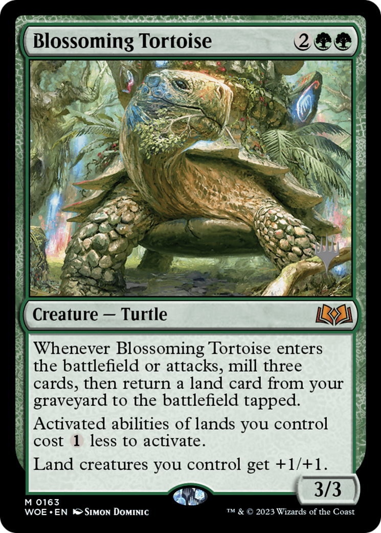 Blossoming Tortoise (Promo Pack) [Wilds of Eldraine Promos] - Trinity Hobby