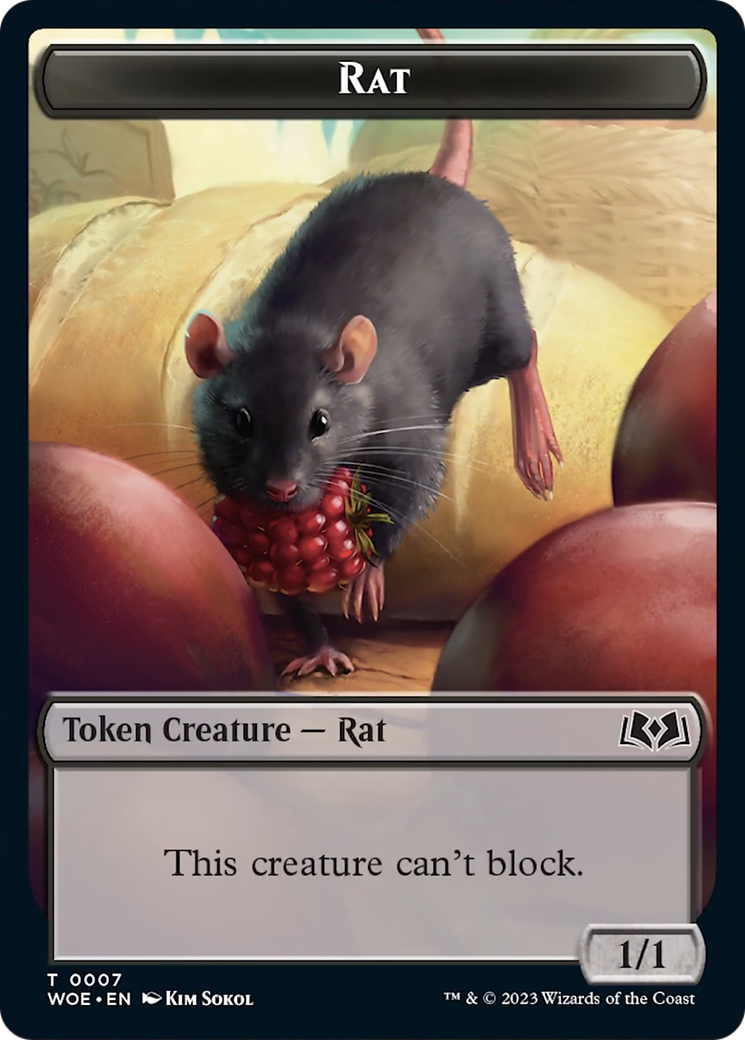 Rat // Food (0013) Double-Sided Token [Wilds of Eldraine Tokens] - Trinity Hobby