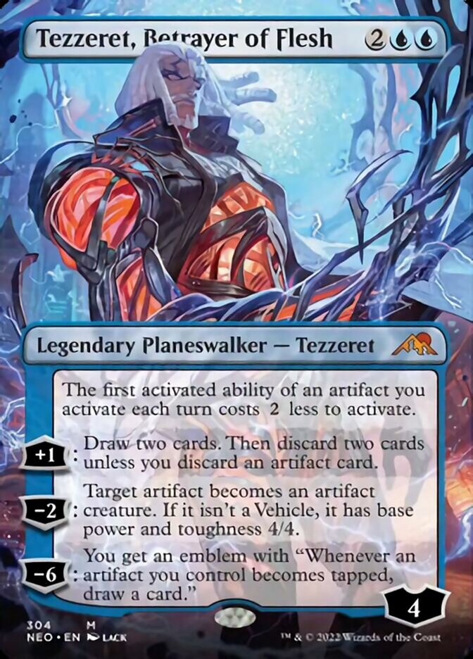 Tezzeret, Betrayer of Flesh (Borderless) [Kamigawa: Neon Dynasty] - Trinity Hobby