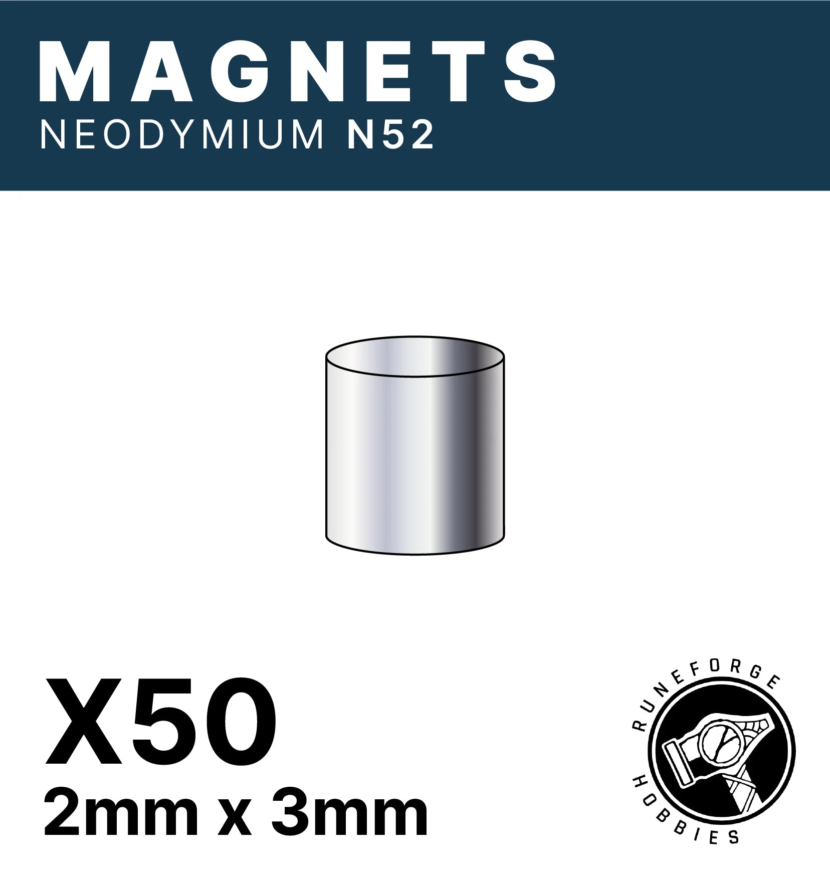 Runeforge Hobbies - N52 Magnets - 2*3mm x50 - Trinity Hobby