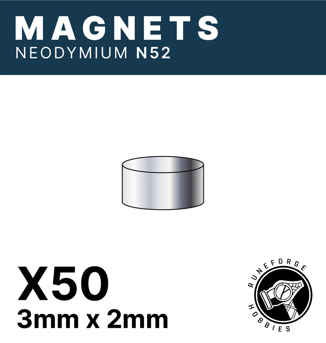 Runeforge Hobbies - N52 Magnets - 3*2mm x50 - Trinity Hobby