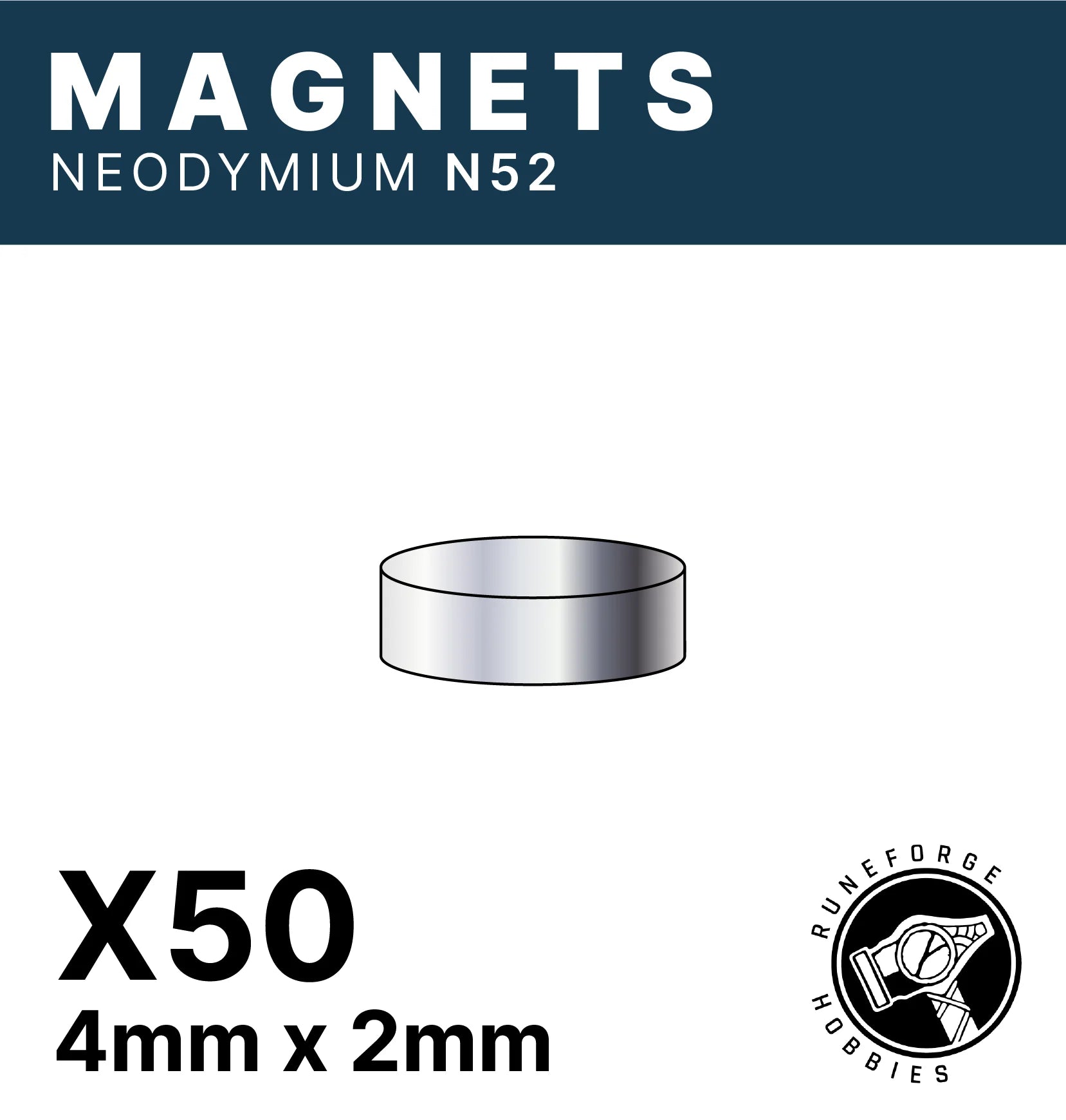 Runeforge Hobbies - N52 Magnets - 4*2mm x50 - Trinity Hobby