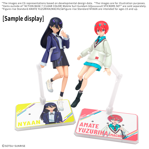 ACTION BASE 7 ［CLEAR COLOR］ Mobile Suit Gundam GQuuuuuuX STICKERS SET - Trinity Hobby