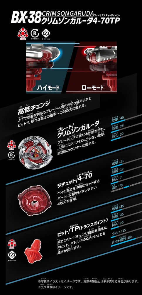 [Pre-Order] (ASIA) Beyblade X BX-38 Booster Crimson Garuda 4-70TP (ETA MID NOV)