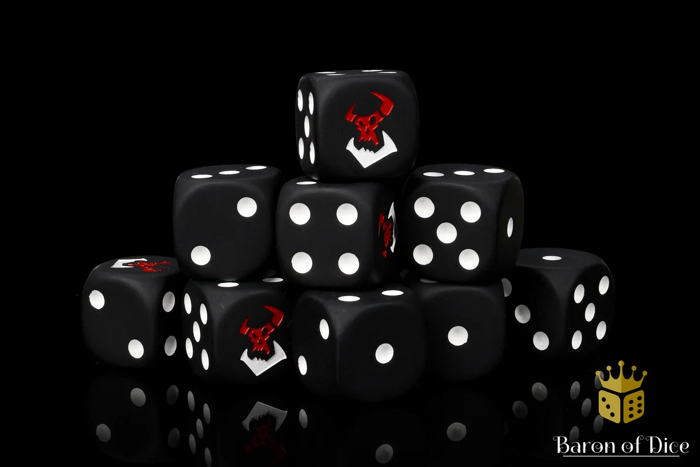 [Pre-Order] Baron of Dice - (ROUND EDGE) Black Orcs [25 CT] - Trinity Hobby