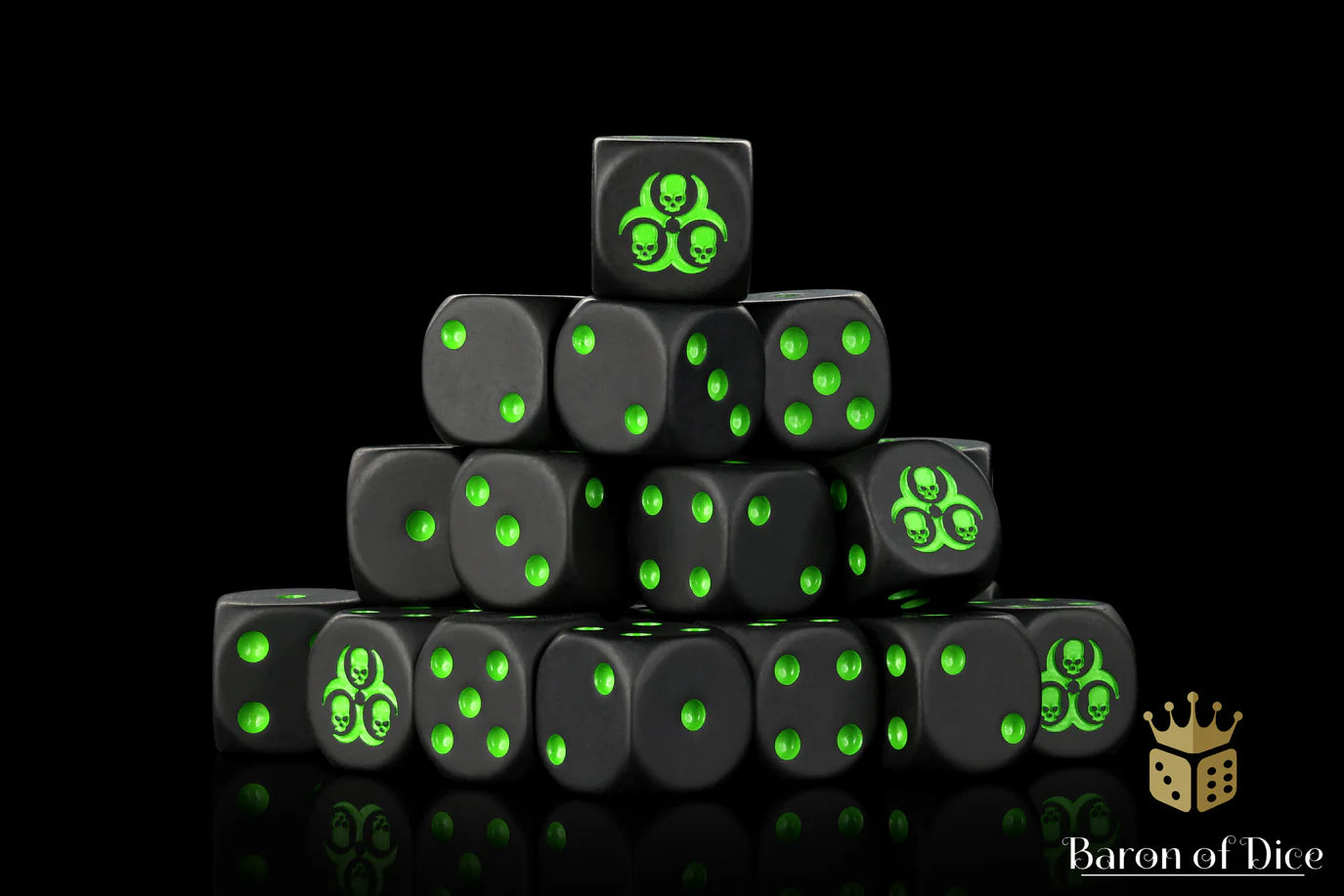 [Pre-Order] Baron of Dice - (ROUND EDGE) Black Plague [25 CT] - Trinity Hobby
