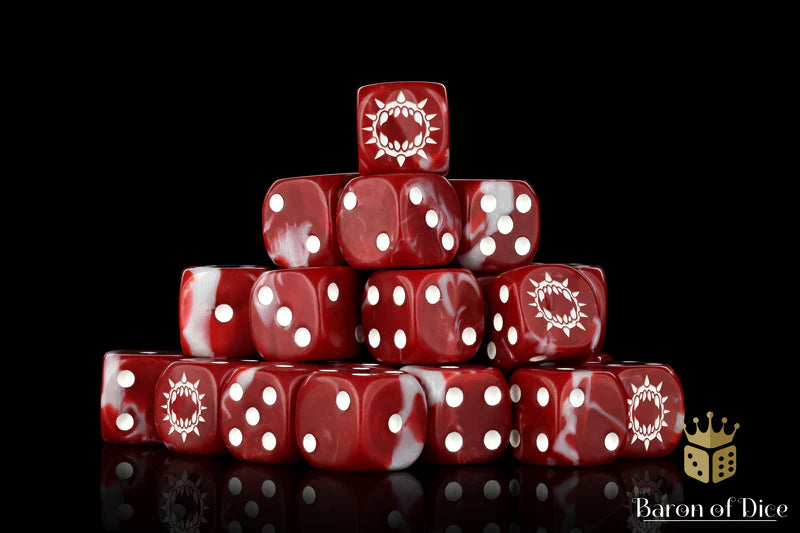 [Pre-Order] Baron of Dice - (ROUND EDGE) Carnage - Red [25 CT] - Trinity Hobby