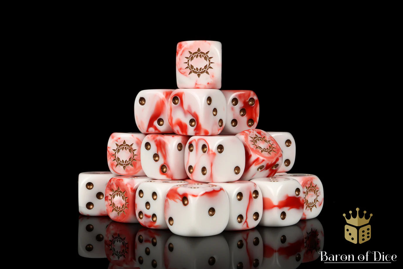 [Pre-Order] Baron of Dice - (ROUND EDGE) Carnage - White [25 CT] - Trinity Hobby