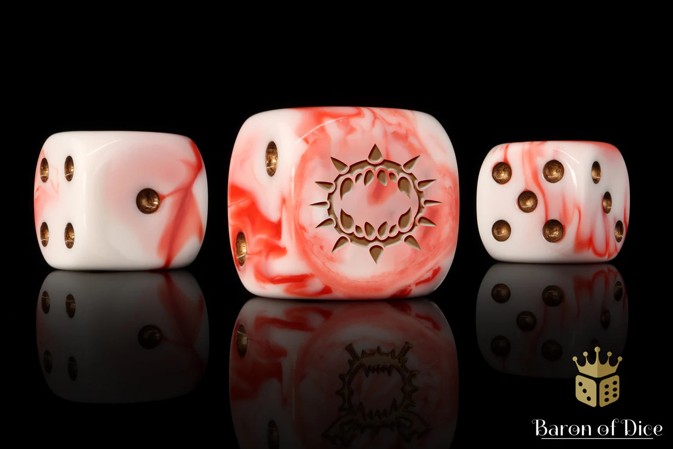 [Pre-Order] Baron of Dice - (ROUND EDGE) Carnage - White [25 CT] - Trinity Hobby