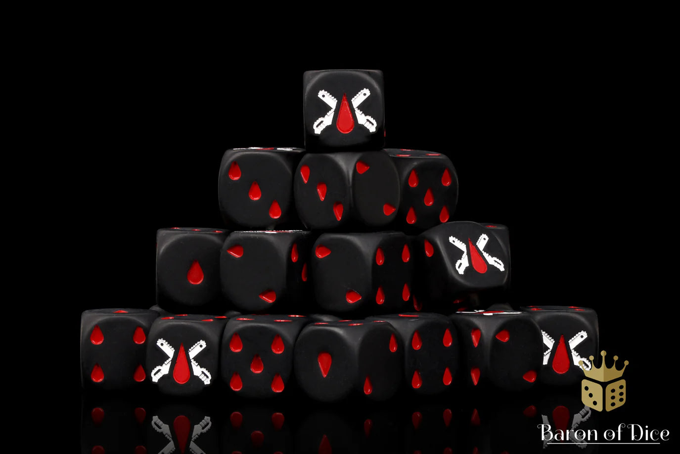 [Pre-Order] Baron of Dice - (ROUND EDGE) Chain Blades - Matte Black [25 CT] - Trinity Hobby