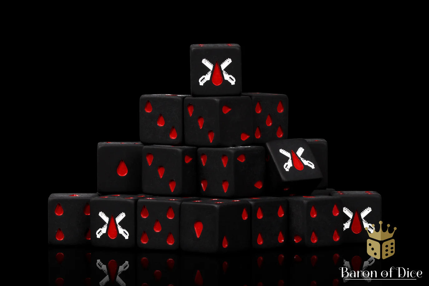 [Pre-Order] Baron of Dice - (SQUARE EDGE) Chain Blades - Matte Black [25 CT] - Trinity Hobby