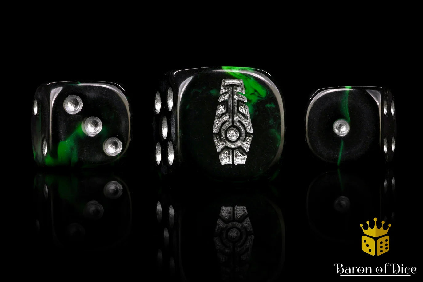 [Pre-Order] Baron of Dice - (ROUND EDGE) Day of the Dead Dice - Silver Coffin [25 CT] - Trinity Hobby