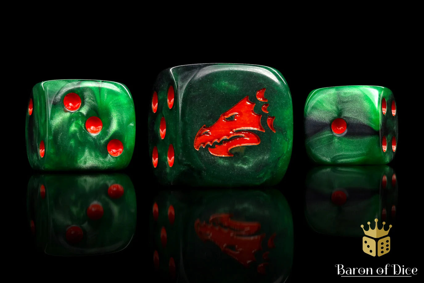 [Pre-Order] Baron of Dice - (ROUND EDGE) Drake - Green & Orange [25 CT] - Trinity Hobby