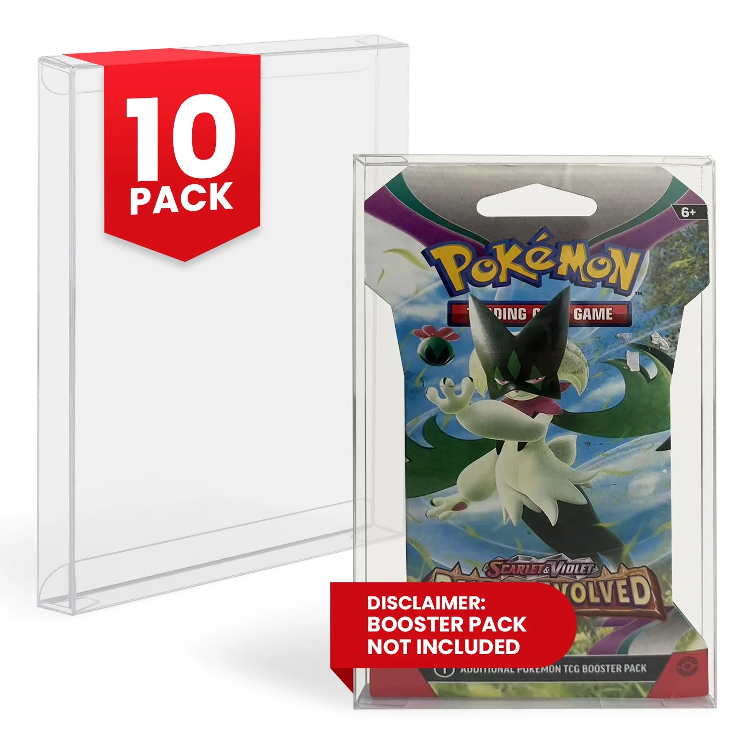 Pokémon Retail Booster Pack PET Protectors (Cardboard Packaging, 0.40 mm, 10-Pack) - Trinity Hobby