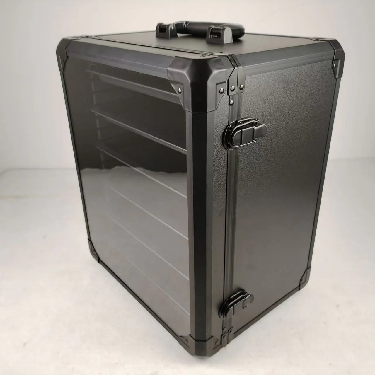 Evoretro Aluminum Miniatures Display & Carry Case w/ 5 Metal Trays for Collectible Figures and Models - Trinity Hobby