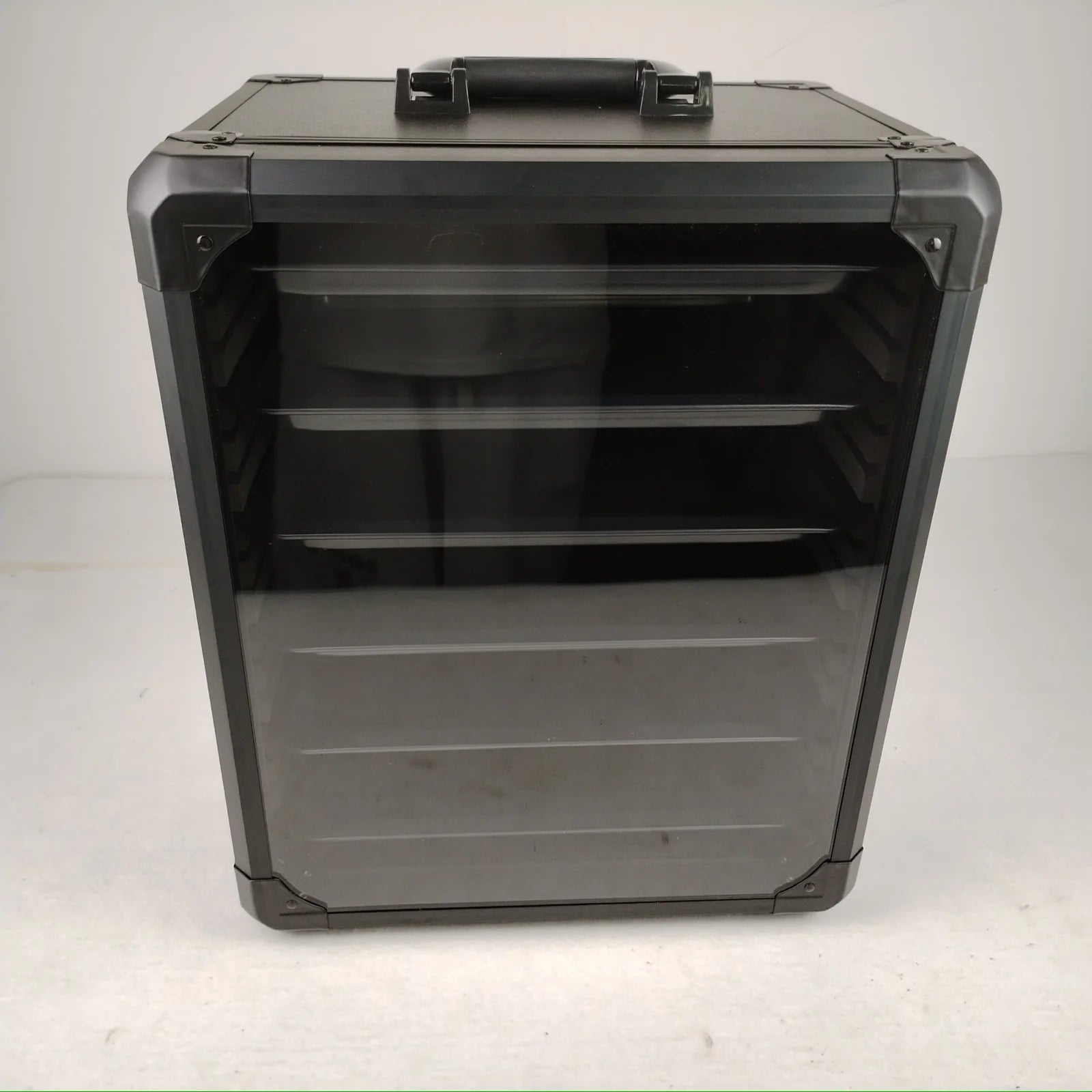 Evoretro Aluminum Miniatures Display & Carry Case w/ 5 Metal Trays for Collectible Figures and Models - Trinity Hobby