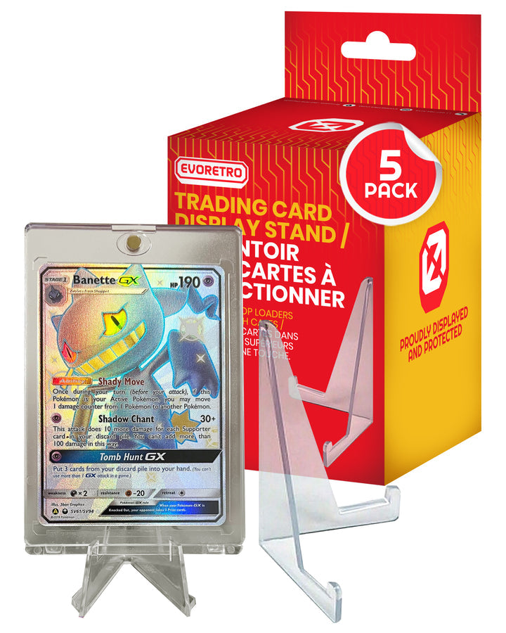Card Display Stand - 35-260PT Clear Durable Game Card Stand (Pack of 5) - Trinity Hobby