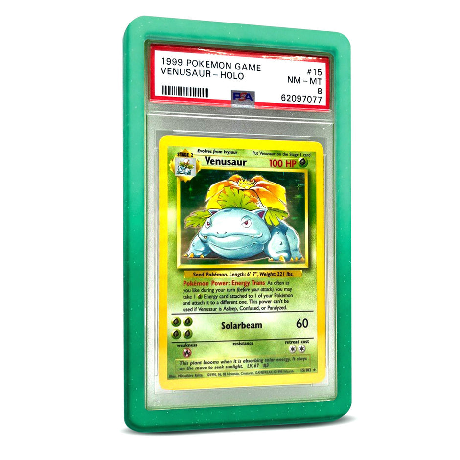 Bumper Graded slab Protector for PSA (Gradient Light Green-Dark Green Glitter) - Trinity Hobby