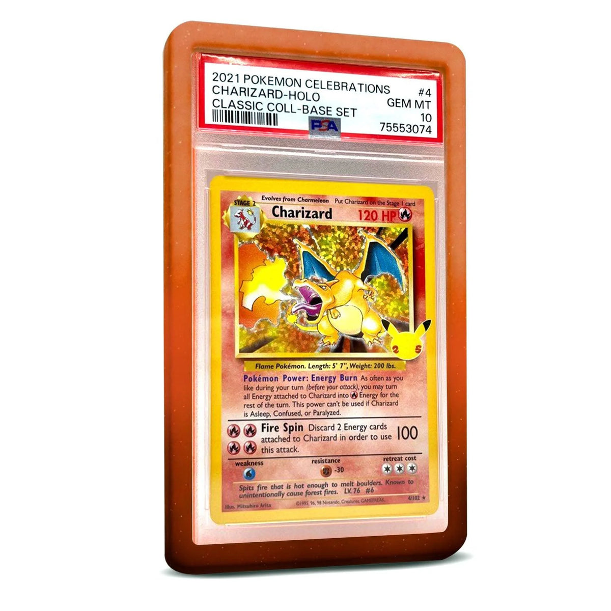Bumper Graded slab Protector for PSA (Orange-Black Glitter)