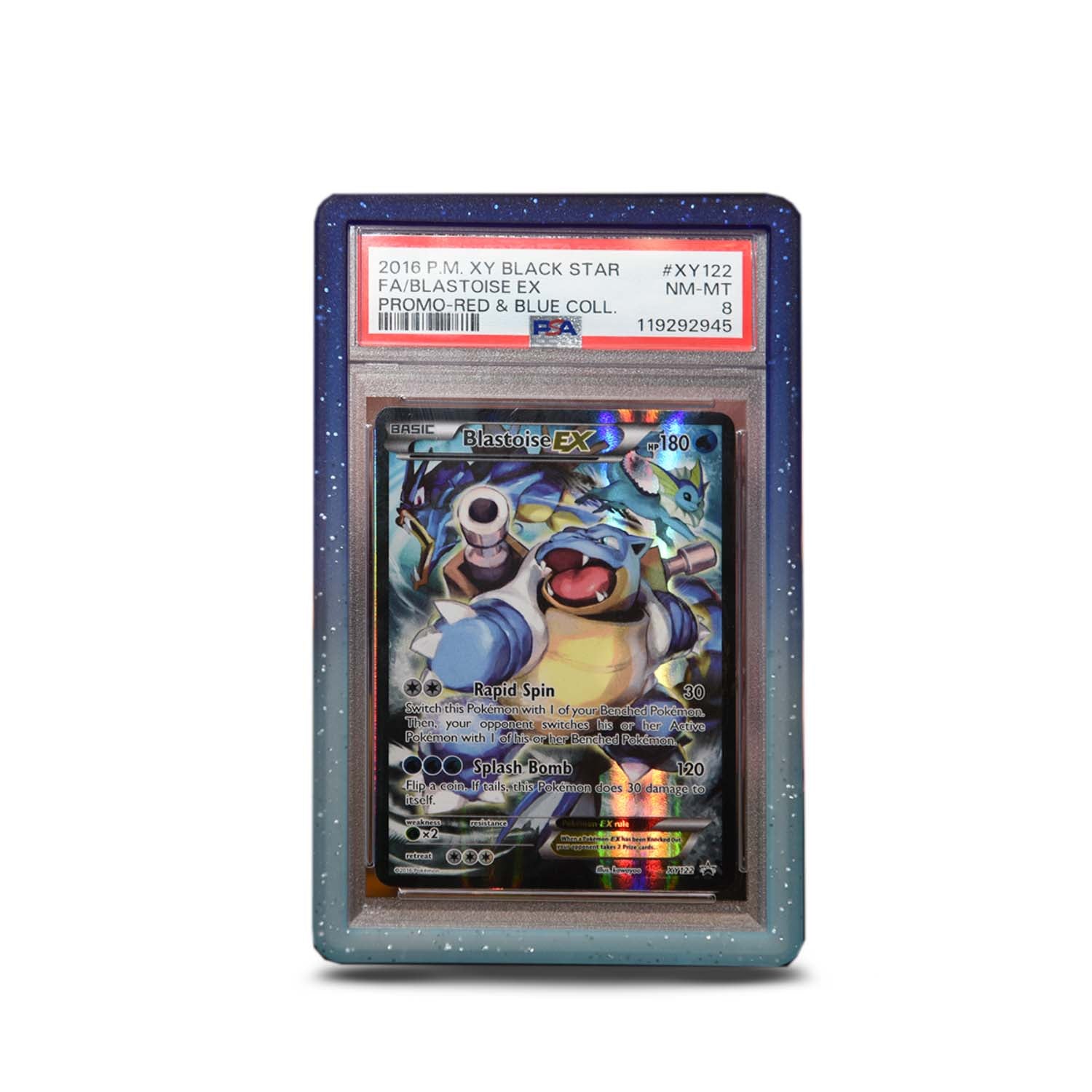 Bumper Graded slab Protector for PSA (Light Blue-Dark Blue Glitter) - Trinity Hobby