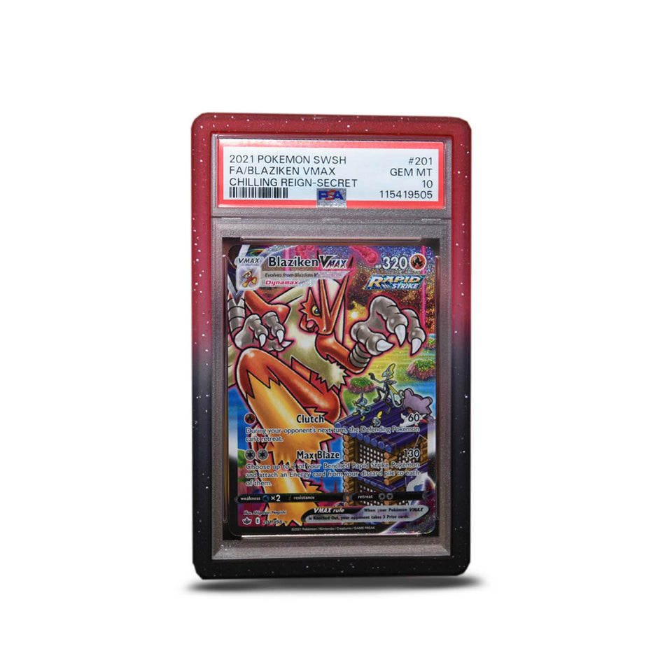 Bumper Graded slab Protector for PSA (Red-Black Glitter) - Trinity Hobby