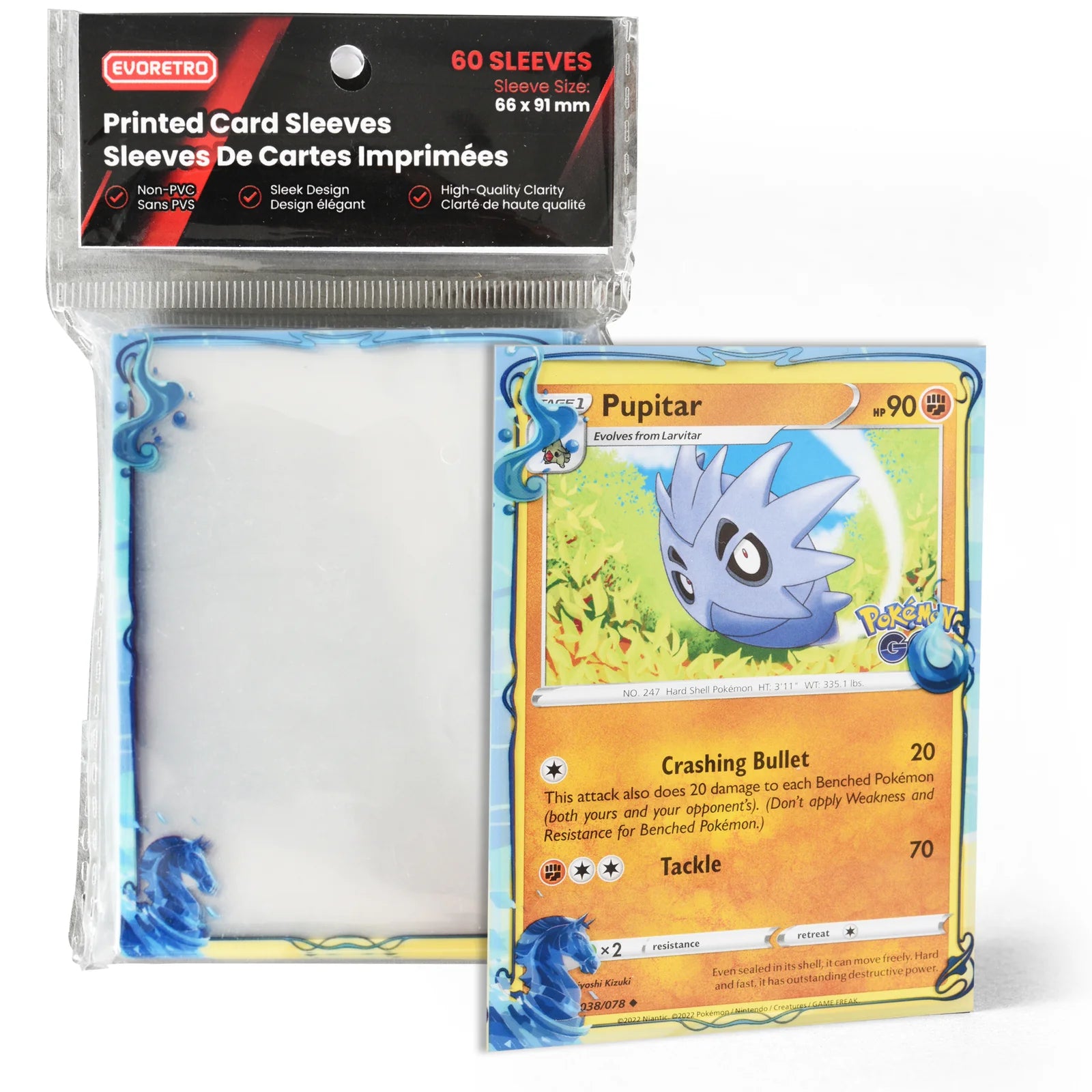 EVORETRO: 60x Printed TCG Card Sleeves – 60-Pack Themed Designs for Pokémon, Magic & More - Arcane Blue (MTG Blue-5) Standard - Trinity Hobby