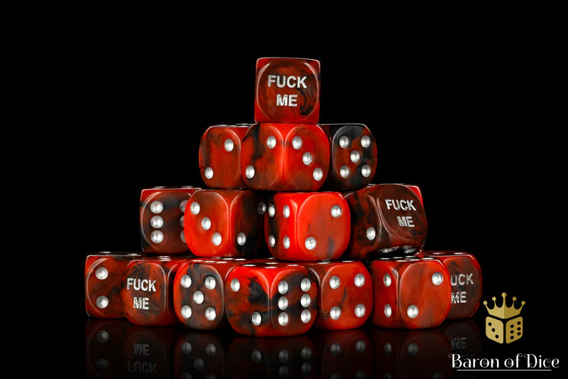 [Pre-Order] Baron of Dice - (ROUND EDGE) F*** Me Dice - Red [25 CT] - Trinity Hobby