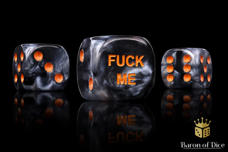 [Pre-Order] Baron of Dice - (ROUND EDGE) F*** Me Dice - Steel [25 CT] - Trinity Hobby