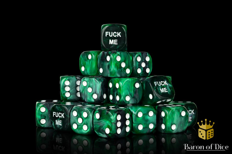 [Pre-Order] Baron of Dice - (ROUND EDGE) F*** Me Dice - Green [25 CT] - Trinity Hobby