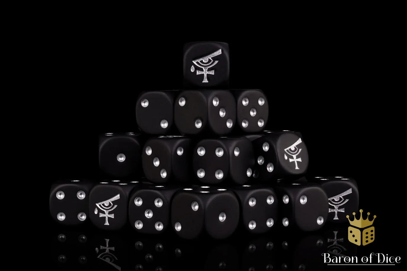 [Pre-Order] Baron of Dice - (ROUND EDGE) Eye of Isha - Black [25 CT] - Trinity Hobby