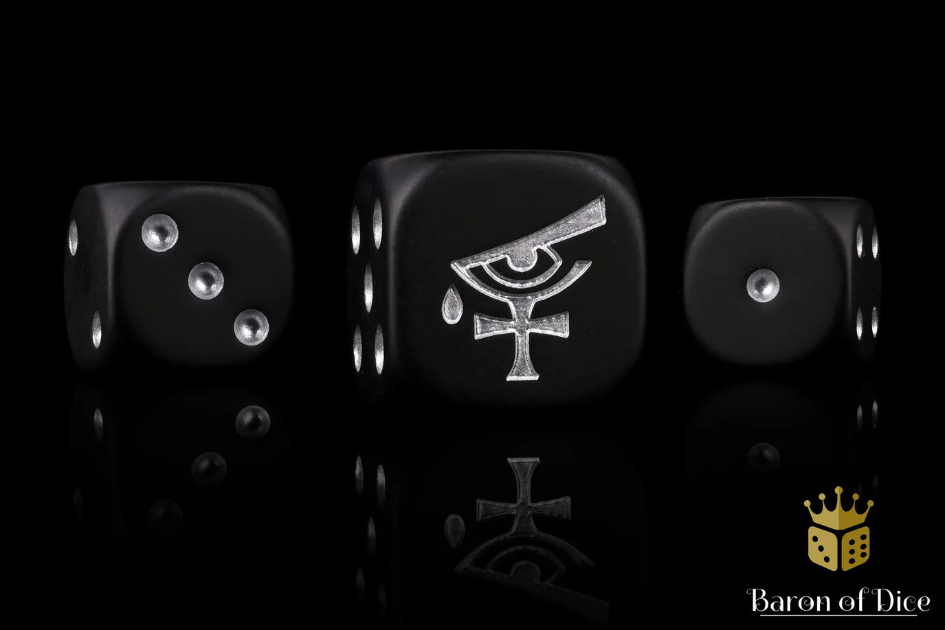 [Pre-Order] Baron of Dice - (ROUND EDGE) Eye of Isha - Black [25 CT] - Trinity Hobby