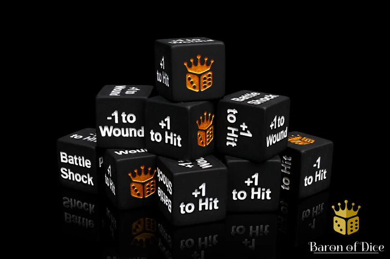 [Pre-Order] Baron of Dice - (ROUND EDGE) Battleshock and Counter Dice [10 CT] - Trinity Hobby