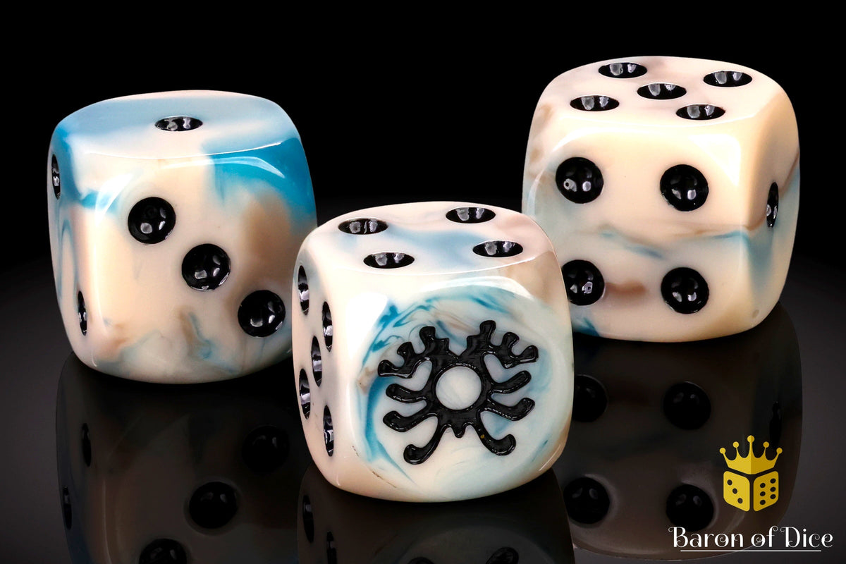 Baron of Dice - (ROUND EDGE) Necromantic Skeleton Rune Dice [25 CT]