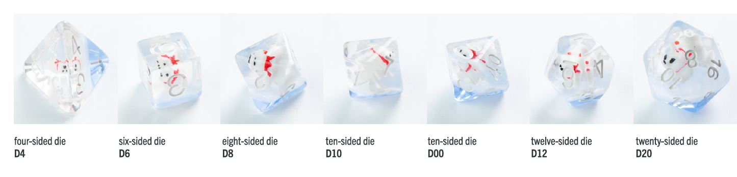 Embraced Series: Polar Bear: RPG Dice  Set (7pcs) - Trinity Hobby