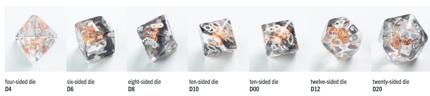 Embraced Series: Shield & Weapons: RPG  Dice Set (7pcs) - Trinity Hobby