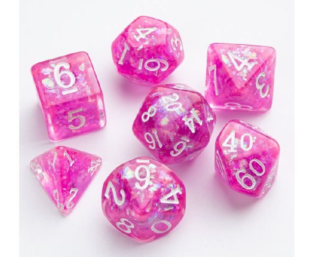 Candy-like Series: Rasberry: RPG Dice Set  (7pcs) - Trinity Hobby