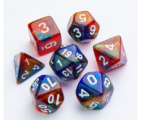 Galaxy Series: Mars: RPG Dice Set (7pcs) - Trinity Hobby