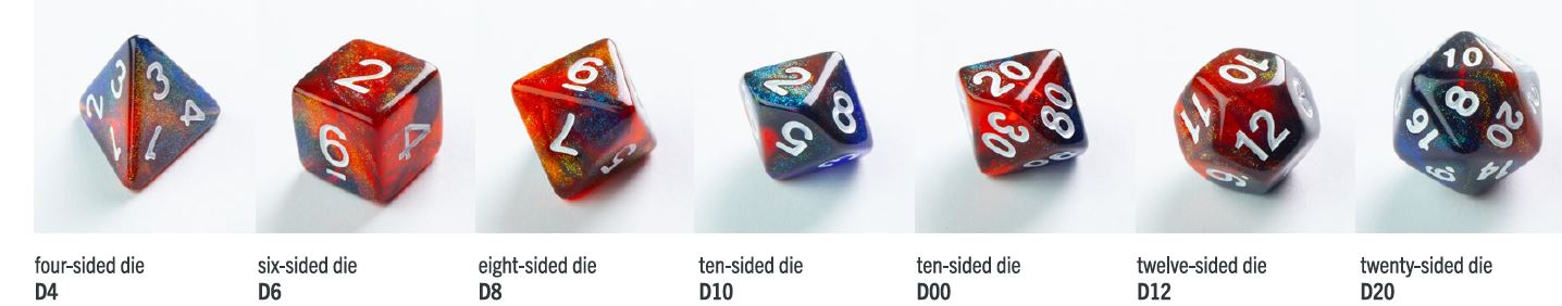 Galaxy Series: Mars: RPG Dice Set (7pcs) - Trinity Hobby