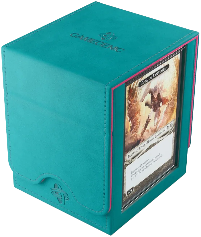 Deck Box: Squire Plus XL: Teal/Pink (100 ct) - Trinity Hobby