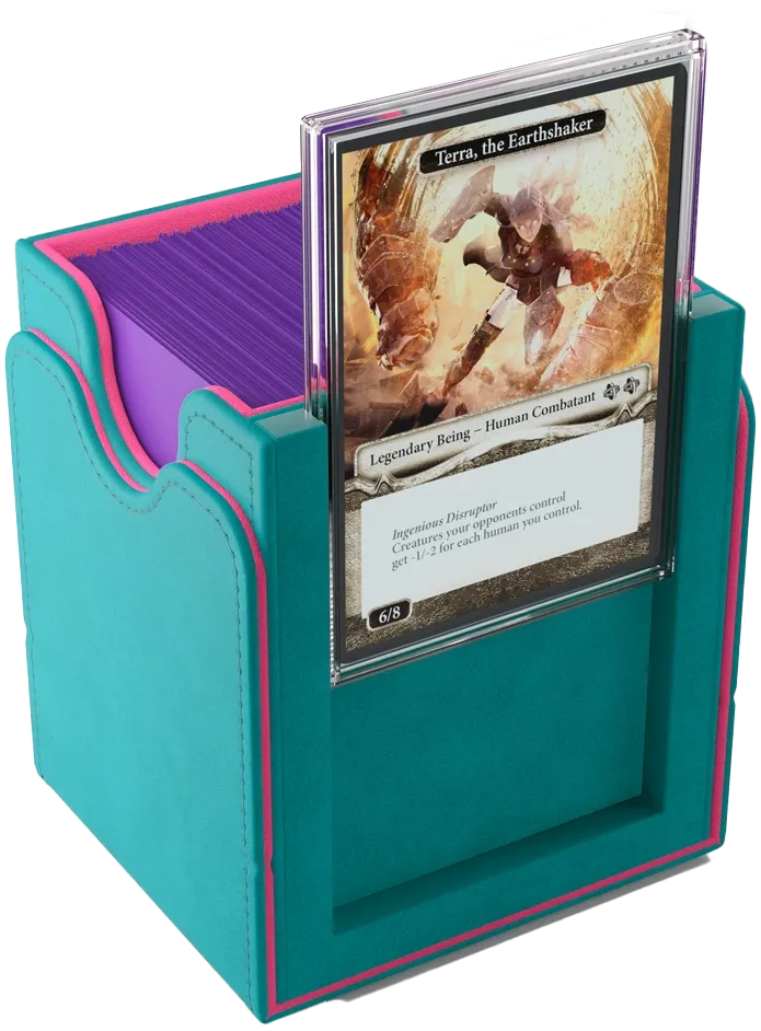 Deck Box: Squire Plus XL: Teal/Pink (100 ct) - Trinity Hobby