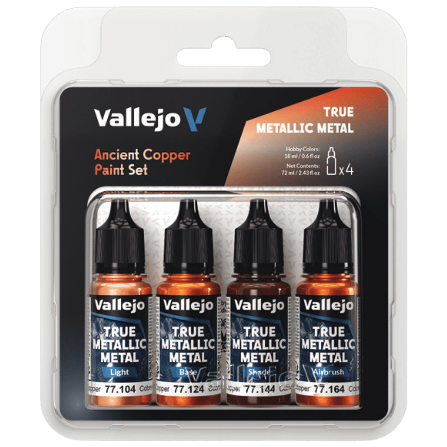 Vallejo True Metallic Metal – Ancient Copper Paint Set (4 x 18ml) - Trinity Hobby