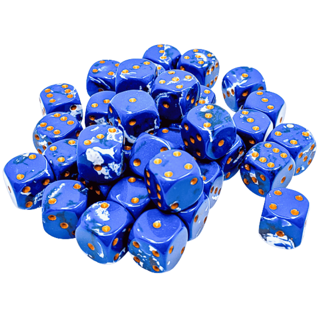 BRUSH 36D6 Wavebreak/gold 12mm Dice Block - Trinity Hobby