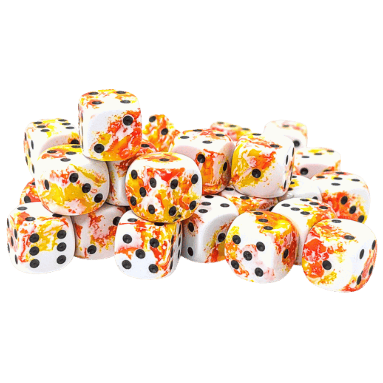 BRUSH 36D6 Sunrise/black 12mm Dice Block - Trinity Hobby