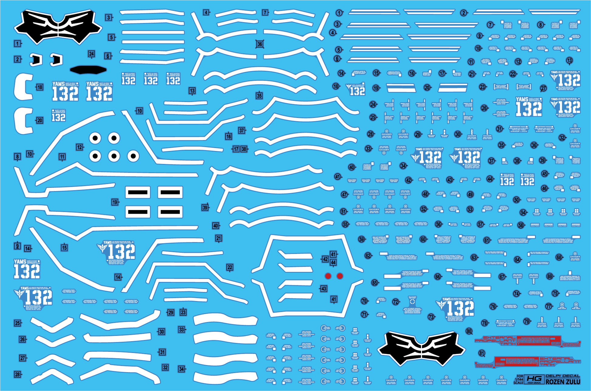 Delpi Decals HG ROZEN ZULU WATER DECAL - Trinity Hobby