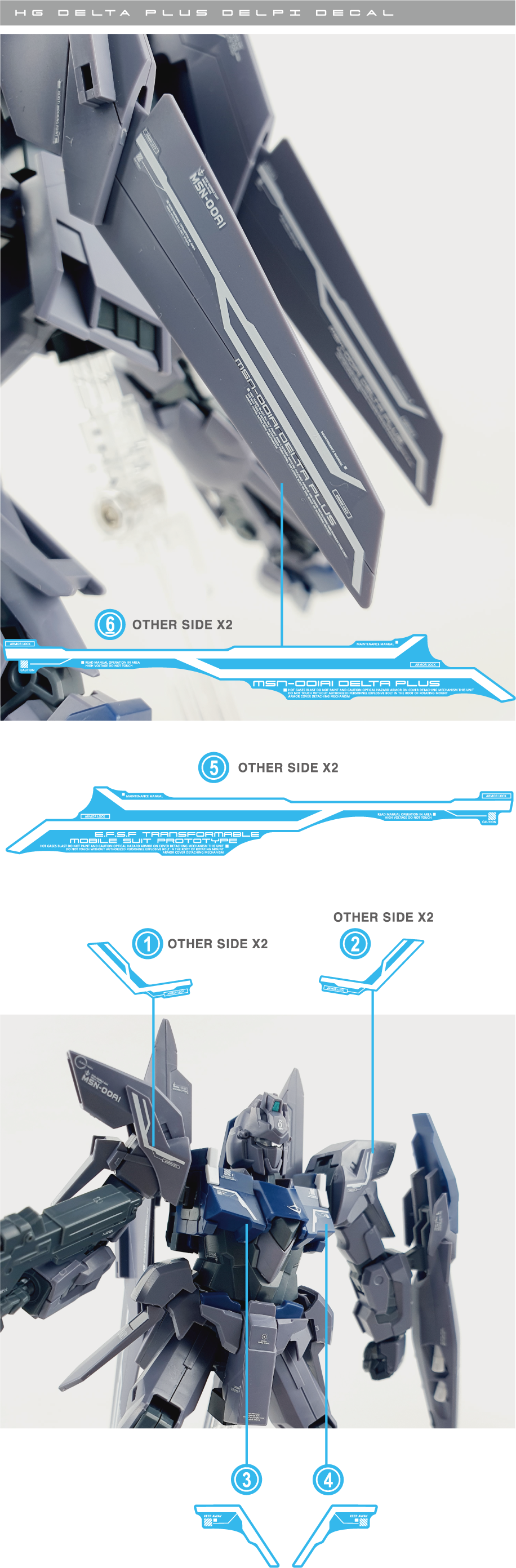 Delpi Decals HG DELTA PLUS WATER DECAL (Normal) - Trinity Hobby