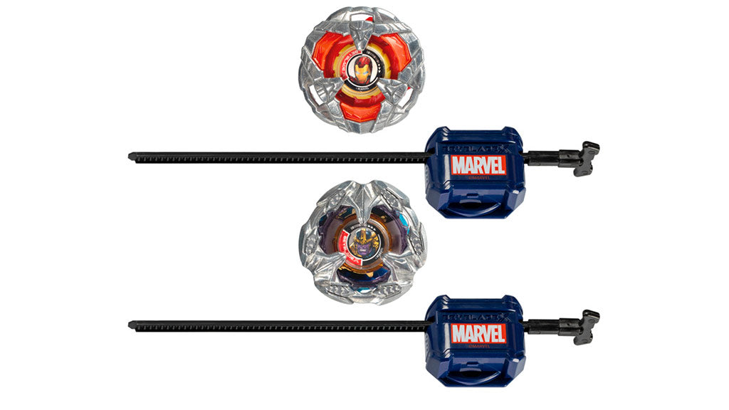 LIMITED Beyblade X Marvel Collab Thanos  4-60P vs. Iron man 4-80B Multipack Set - Trinity Hobby