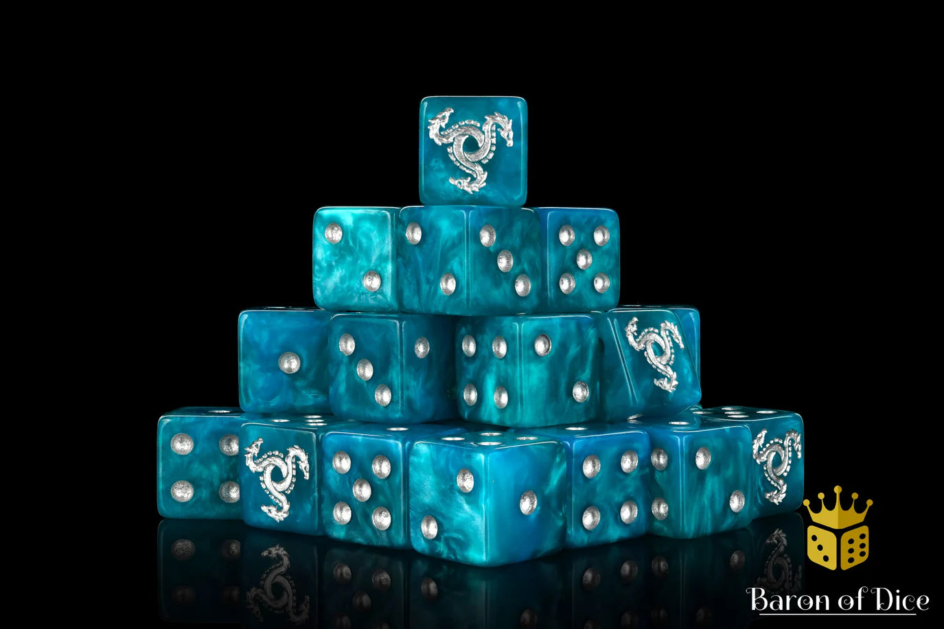 [Pre-Order] Baron of Dice - (SQUARE EDGE) Hydra | Serpent Blue [25 CT] - Trinity Hobby